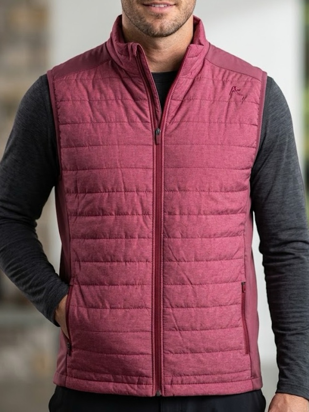 Rhoback Fulton Vest in Heather Merlot